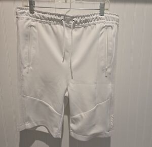 SOBK Men's White Performance Athletic Drawstring Shorts